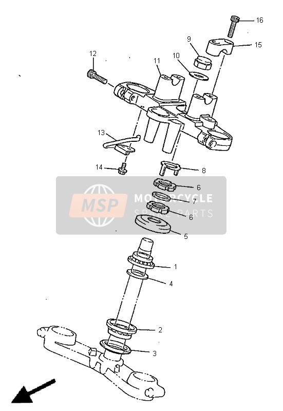 4H72344101P0, Support,  Superieur D, Yamaha, 4