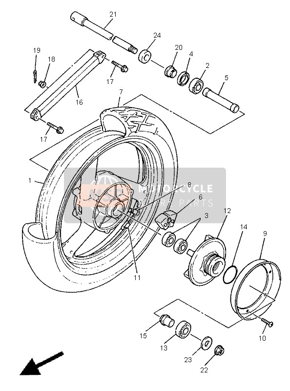 Yamaha XJ900S DIVERSION 1998 Rear Wheel for a 1998 Yamaha XJ900S DIVERSION