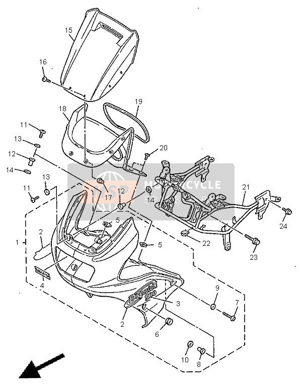 Yamaha XJ900S DIVERSION 1998 Capotage 1 pour un 1998 Yamaha XJ900S DIVERSION