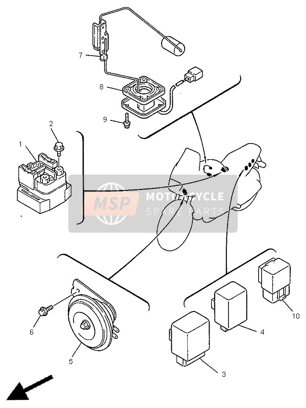 4KM819500100, Relais Assy (4KM-10), Yamaha, 3