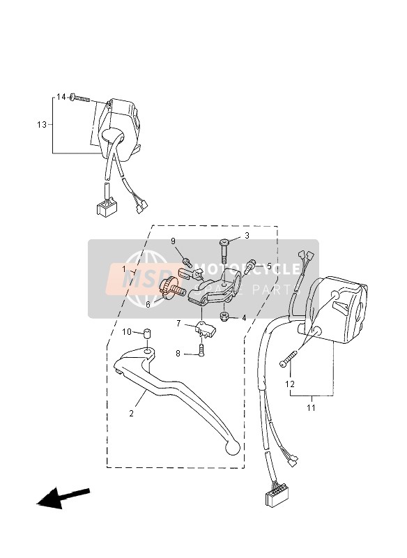 Yamaha YZF-R1 2008 Handle Switch & Lever for a 2008 Yamaha YZF-R1