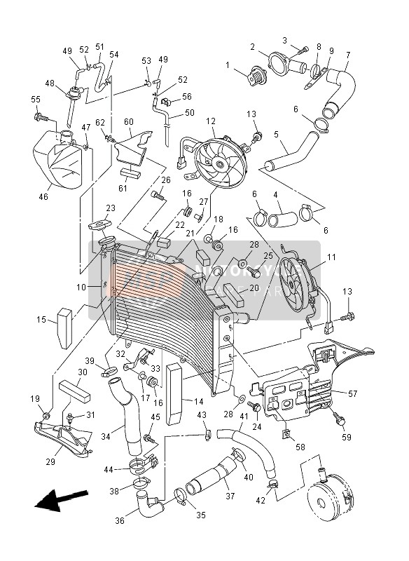 Yamaha YZF-R6 2008 Radiator & Hose for a 2008 Yamaha YZF-R6