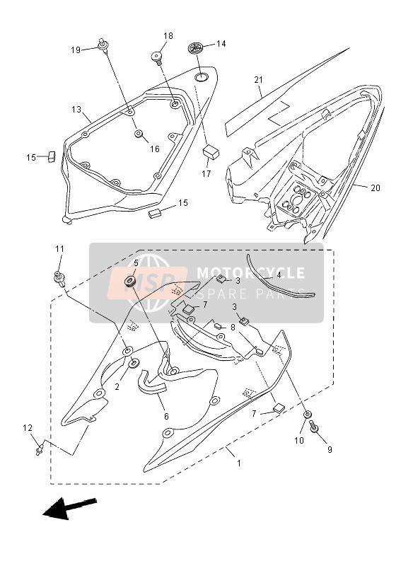 Yamaha YZF-R6 2008 Side Cover for a 2008 Yamaha YZF-R6