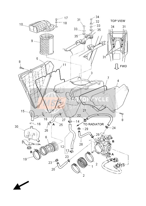 Yamaha XT660Z TENERE 2012 Intake for a 2012 Yamaha XT660Z TENERE