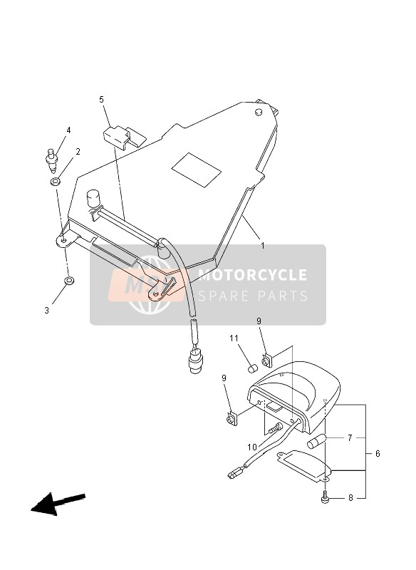 13S847100000, Taillight Eenheid Assy, Yamaha, 2