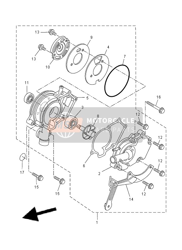 Yamaha YZF-R125 2008 Bomba de agua para un 2008 Yamaha YZF-R125