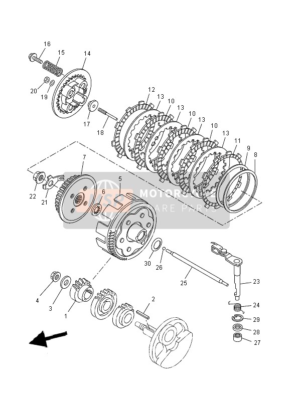 Yamaha YZF-R125 2008 Embrague para un 2008 Yamaha YZF-R125