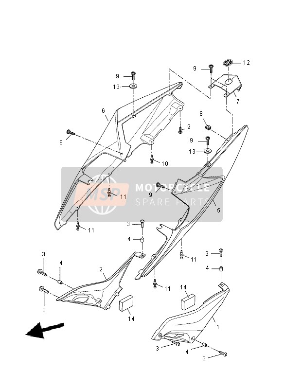 5D7F174100P2, Cache Laterale, Yamaha, 0