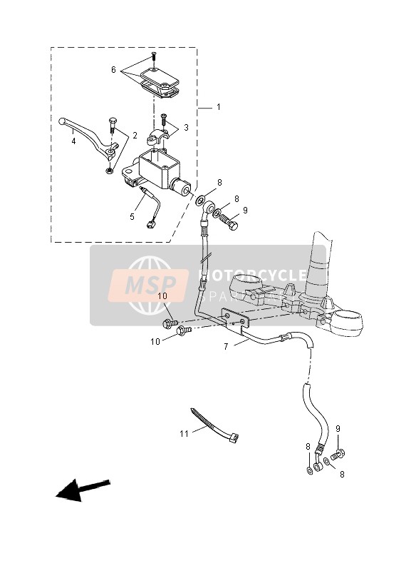 Yamaha YZF-R125 2008 Front Master Cylinder for a 2008 Yamaha YZF-R125