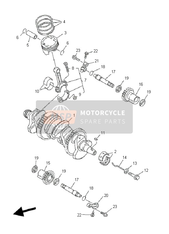 Yamaha FJR1300A 2009 Crankshaft & Piston for a 2009 Yamaha FJR1300A