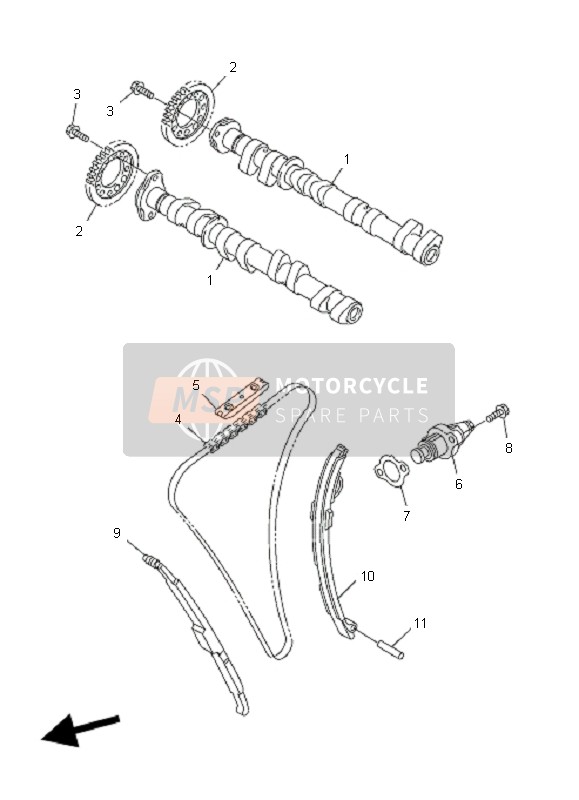 Yamaha FJR1300A 2009 Camshaft & Chain for a 2009 Yamaha FJR1300A