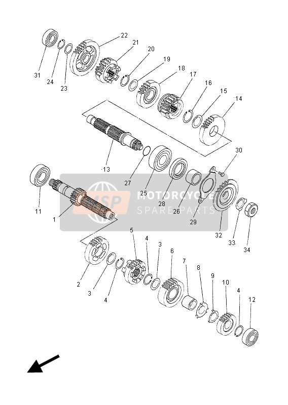 Yamaha XT660Z TENERE 2012 Transmission for a 2012 Yamaha XT660Z TENERE