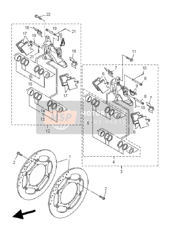 Yamaha FJR1300A 2009 Front Brake Caliper for a 2009 Yamaha FJR1300A