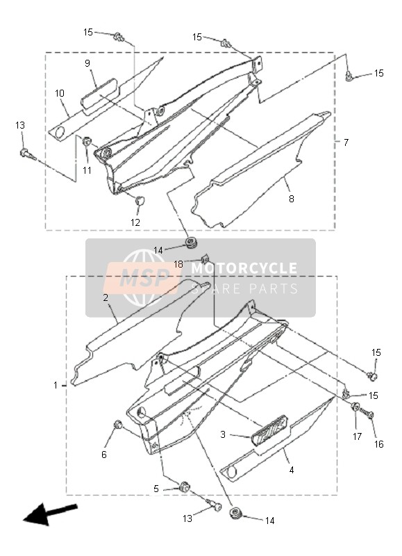 Yamaha FJR1300AS 2009 Coperchio laterale per un 2009 Yamaha FJR1300AS