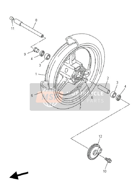 Yamaha FJR1300AS 2009 Ruota anteriore per un 2009 Yamaha FJR1300AS