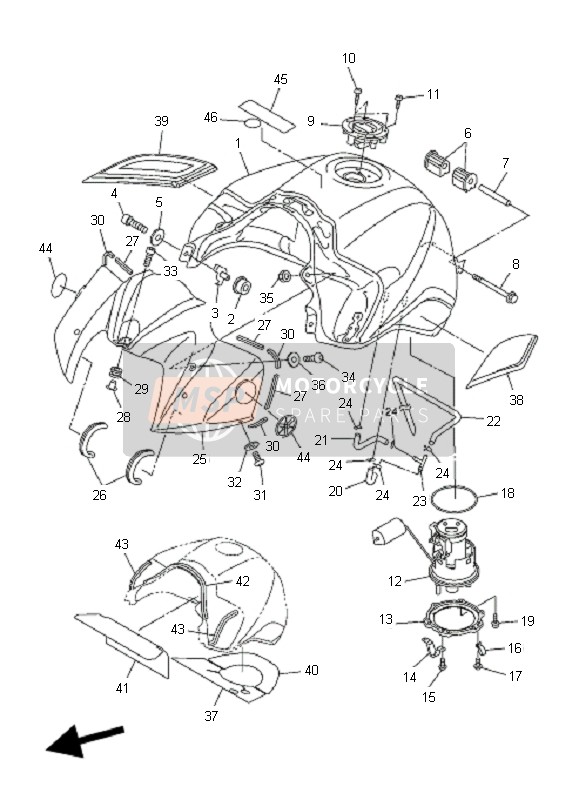 2D1YK24100P6, Benzinetank Comp., Yamaha, 0