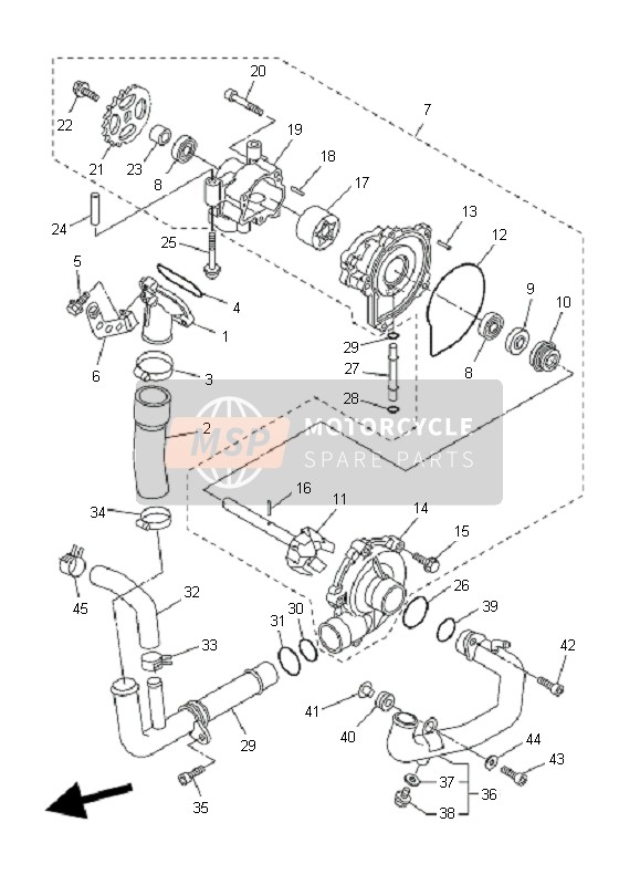 Yamaha FZ1-N FAZER 2009 Waterpomp voor een 2009 Yamaha FZ1-N FAZER