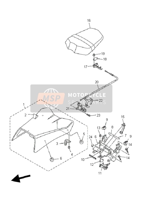 2D12478E0000, Kabel, Zittingvergrendeli, Yamaha, 0