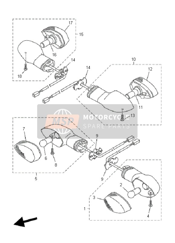 Yamaha FZ1-N FAZER 2009 Flasher Light for a 2009 Yamaha FZ1-N FAZER