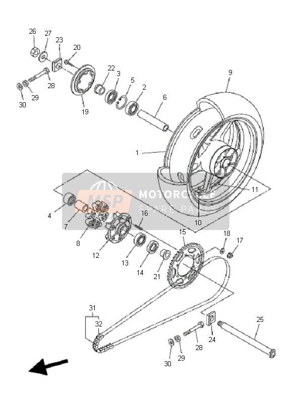 Yamaha FZ1-NA FAZER 2009 Rueda trasera para un 2009 Yamaha FZ1-NA FAZER