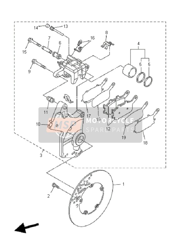 Yamaha FZ1-NA FAZER 2009 Rear Brake Caliper for a 2009 Yamaha FZ1-NA FAZER