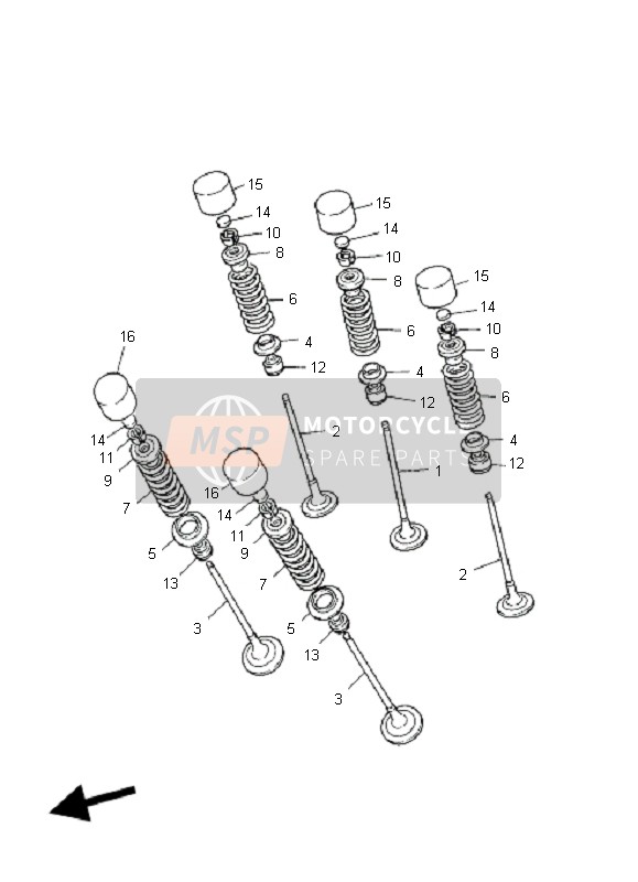 Yamaha FZ1-S FAZER 2009 Soupape pour un 2009 Yamaha FZ1-S FAZER