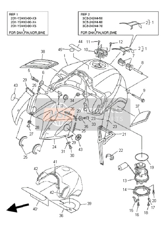 Yamaha FZ1-S FAZER 2009 Réservoir d'essence pour un 2009 Yamaha FZ1-S FAZER