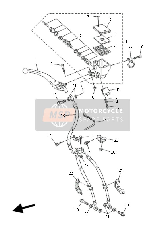 Yamaha FZ1-S FAZER 2009 Front Master Cylinder for a 2009 Yamaha FZ1-S FAZER