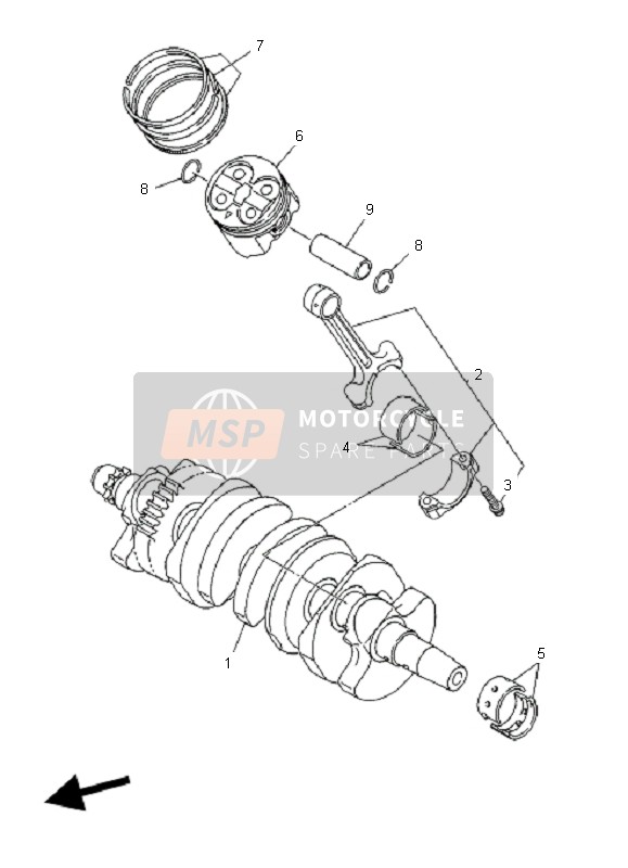 Yamaha FZ6-NAHG 2009 Crankshaft & Piston for a 2009 Yamaha FZ6-NAHG