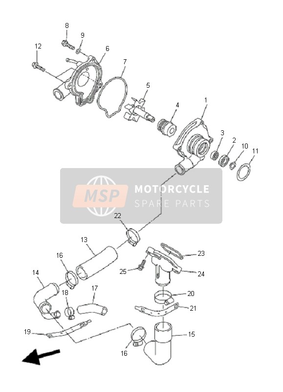 Yamaha FZ6-NAHG 2009 WASSERPUMPE für ein 2009 Yamaha FZ6-NAHG