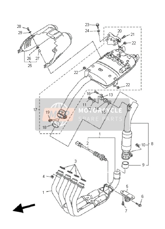 Yamaha FZ6-NAHG 2009 Échappement pour un 2009 Yamaha FZ6-NAHG