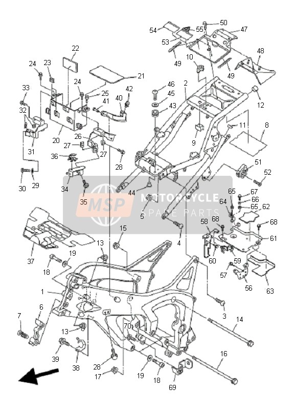 Yamaha FZ6-NAHG 2009 Frame voor een 2009 Yamaha FZ6-NAHG