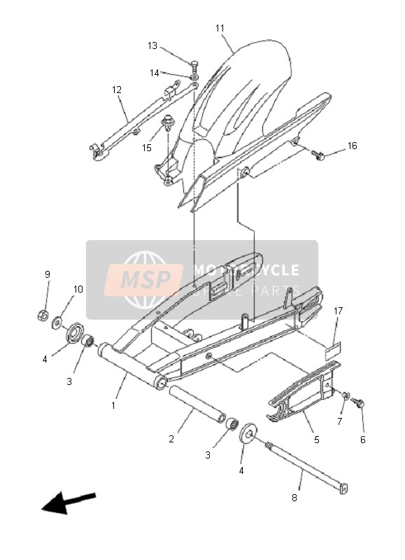 Yamaha FZ6-NAHG 2009 Rear Arm for a 2009 Yamaha FZ6-NAHG