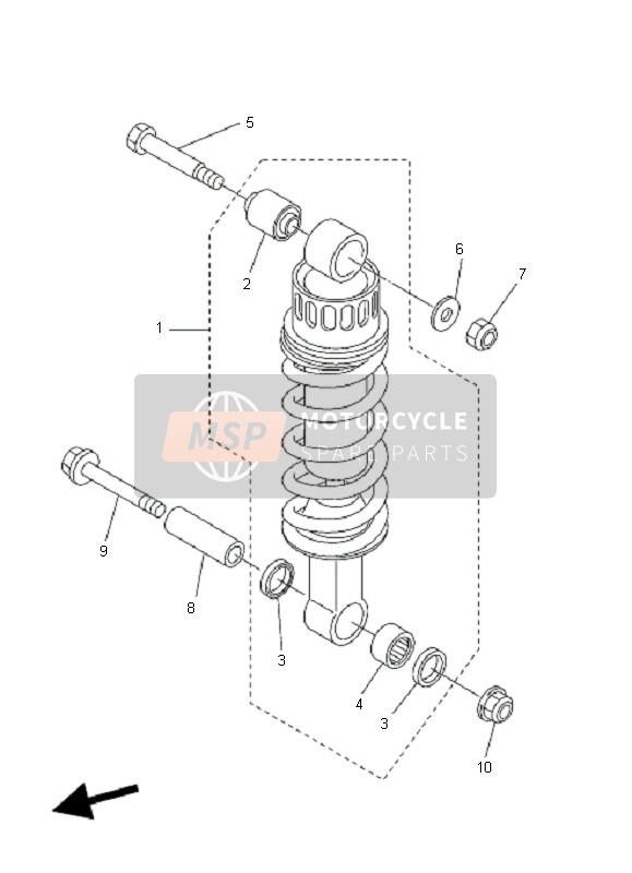 Yamaha FZ6-NAHG 2009 Suspensión trasera para un 2009 Yamaha FZ6-NAHG