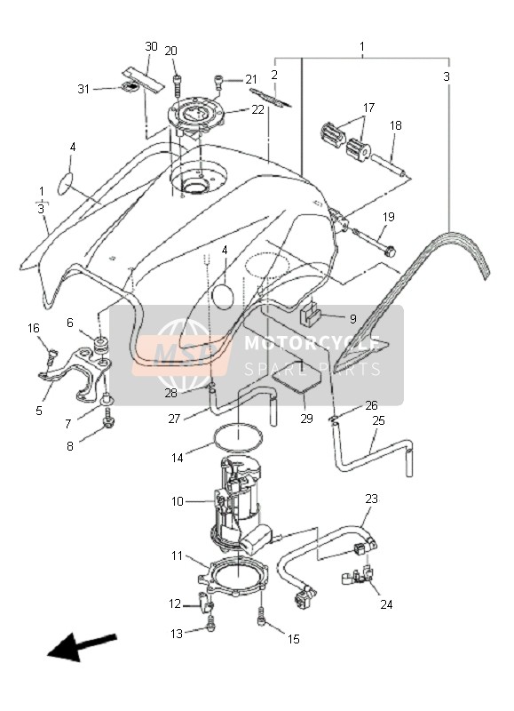 Yamaha FZ6-NAHG 2009 Réservoir d'essence pour un 2009 Yamaha FZ6-NAHG