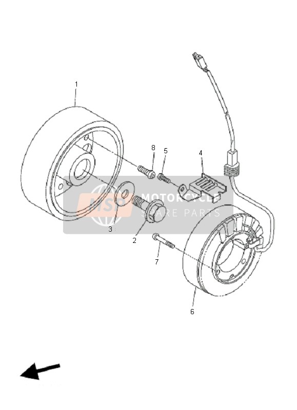 Yamaha FZ6-NAHG 2009 Générateur pour un 2009 Yamaha FZ6-NAHG