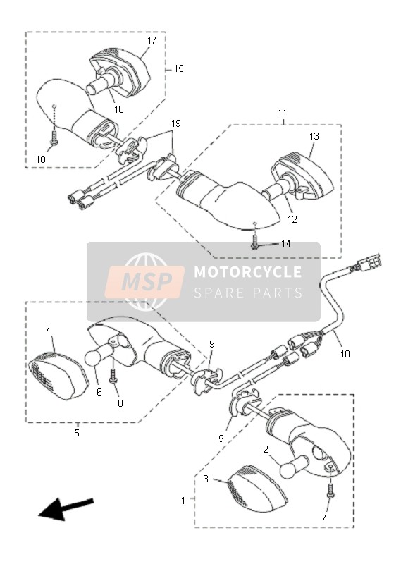 Yamaha FZ6-NAHG 2009 Luce lampeggiante per un 2009 Yamaha FZ6-NAHG