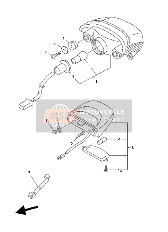 Yamaha FZ6-NAHG 2009 Fanale Posteriore per un 2009 Yamaha FZ6-NAHG