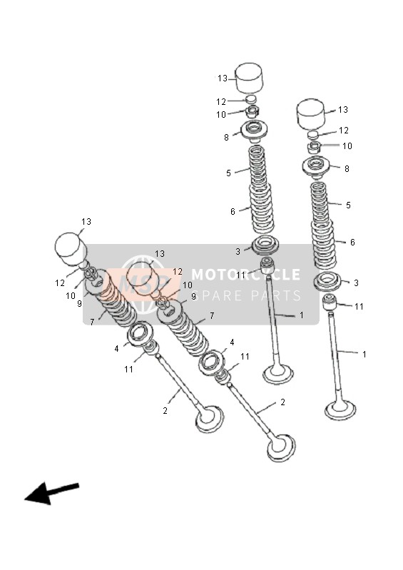 Yamaha FZ6-NHG 2009 Klep voor een 2009 Yamaha FZ6-NHG