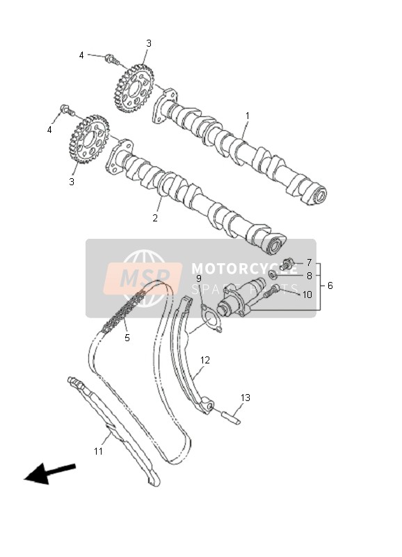 Yamaha FZ6-NHG 2009 Arbre À Cames & Chaîne pour un 2009 Yamaha FZ6-NHG