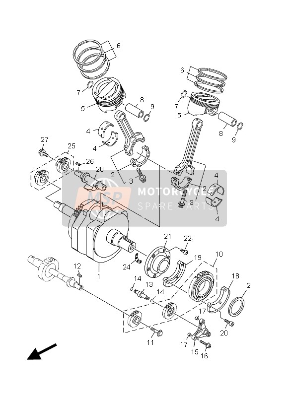 Yamaha XV1900A 2012 Crankshaft & Piston for a 2012 Yamaha XV1900A