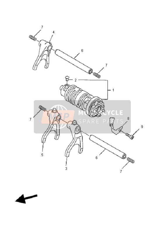 Yamaha FZ6-NHG 2009 Shift Cam & Fourchette pour un 2009 Yamaha FZ6-NHG