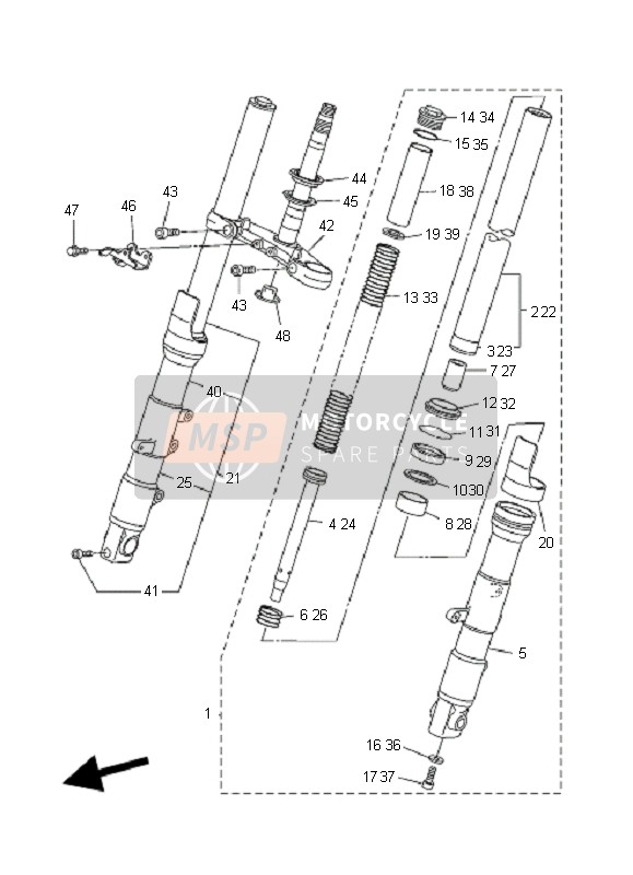 Yamaha FZ6-NHG 2009 Front Fork for a 2009 Yamaha FZ6-NHG