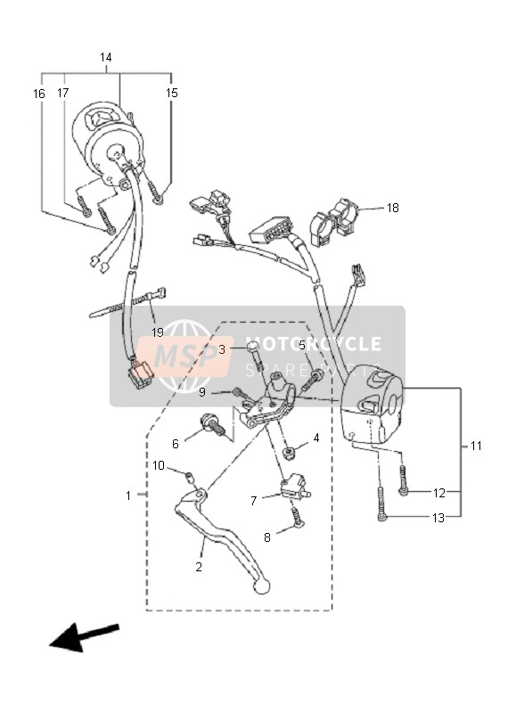 Yamaha FZ6-NHG 2009 HANDSCHALTER & HEBEL für ein 2009 Yamaha FZ6-NHG