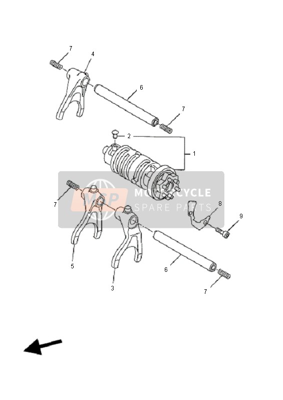 Yamaha FZ6-SHG 2009 Shift Cam & Fourchette pour un 2009 Yamaha FZ6-SHG