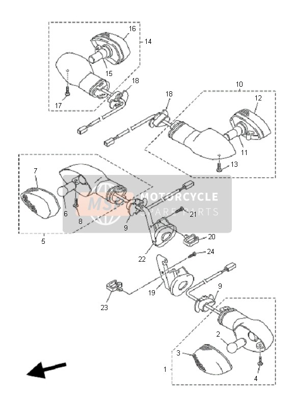 Yamaha FZ6-SHG 2009 Flasher Light for a 2009 Yamaha FZ6-SHG