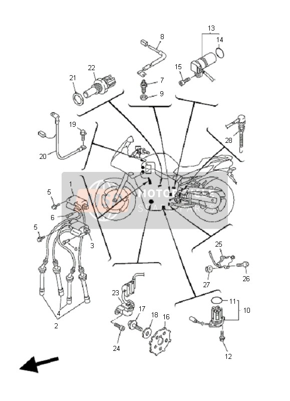 Yamaha FZ6-SHG 2009 ELEKTRISCH 1 für ein 2009 Yamaha FZ6-SHG