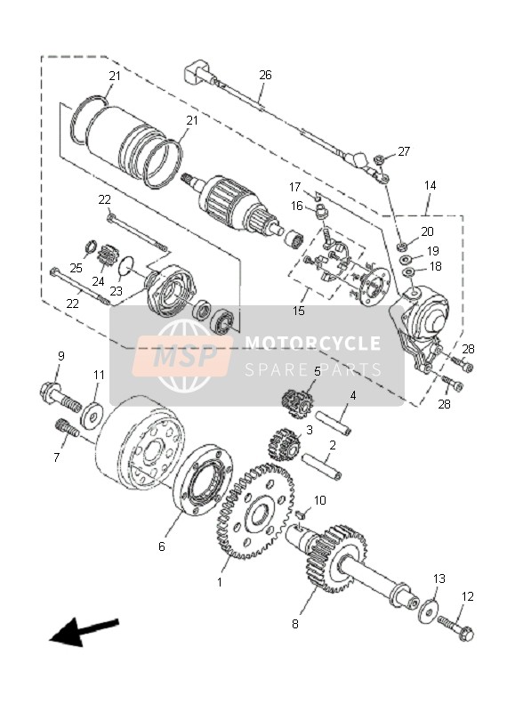 Yamaha MT01 2009 ANLASSER für ein 2009 Yamaha MT01