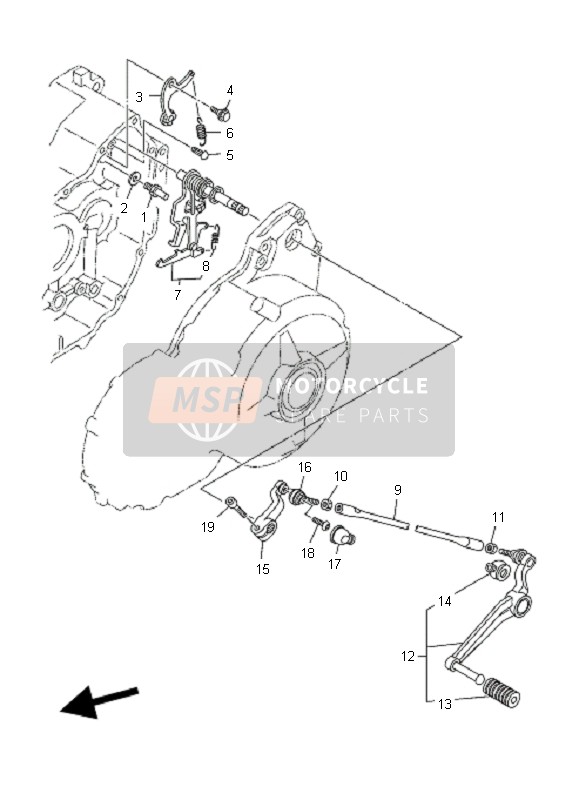 Yamaha MT01 2009 Albero del cambio per un 2009 Yamaha MT01