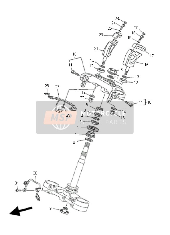 5YU234411000, Support,  Superieur D, Yamaha, 0